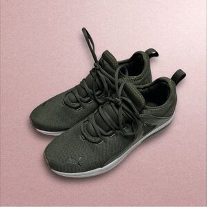 puma running shoes men size 9.5 olive green training performance